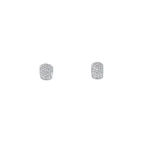 13mm Hoop Earrings with Cubic Zirconia in Sterling Silver