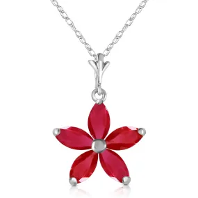 1.4 Carat 14K Solid White Gold Further To Go Ruby Necklace
