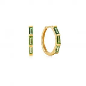 14ct Gold Tourmaline Huggie Hoop Earrings  EAU005-05YG