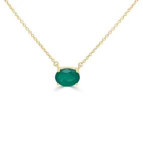 14k Gold & Emerald Necklace - 1.38ct