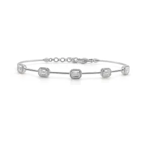 14K Gold Emerald Cut Diamond Bracelet - 0.53ct