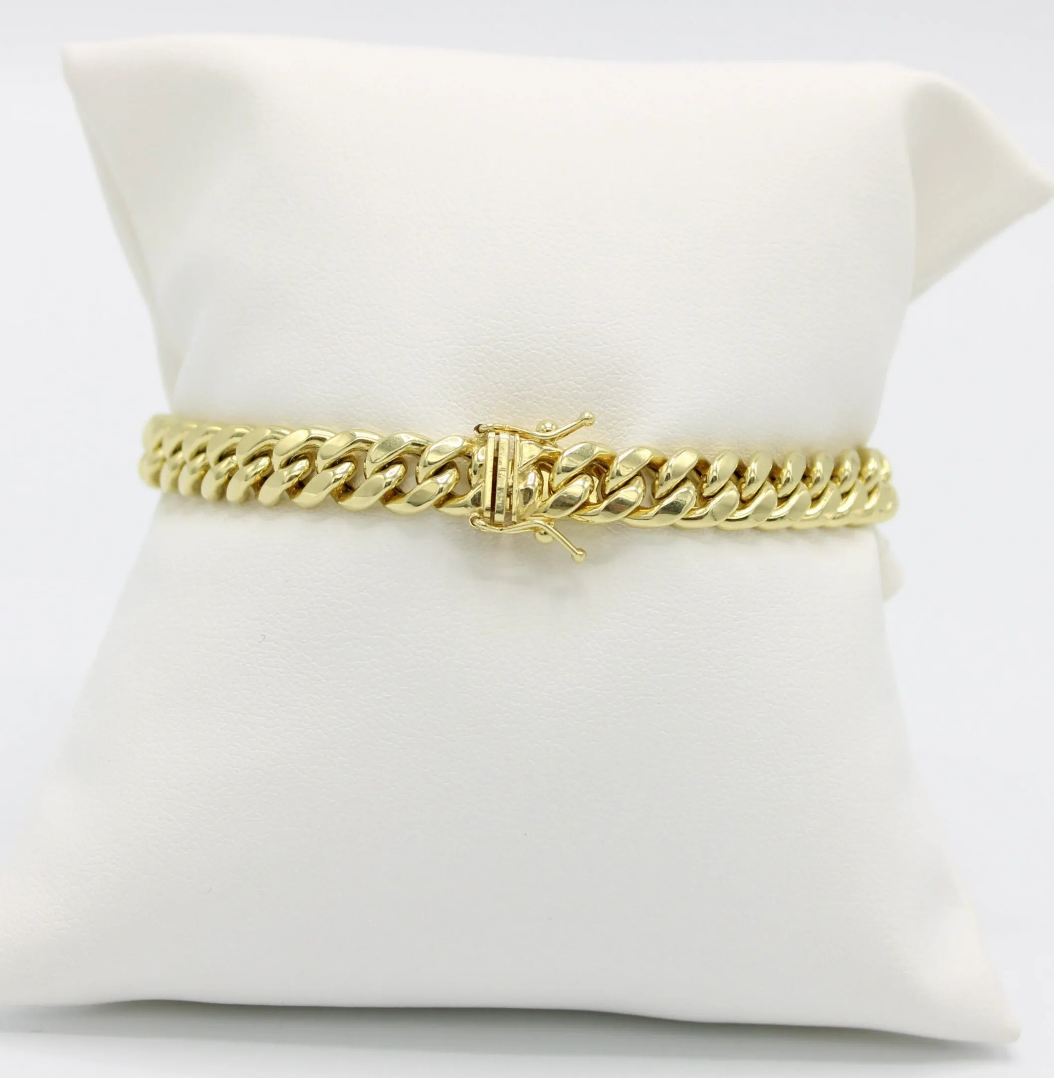 14K Semi-Solid Cuban Bracelet Yellow Gold // 7.7mm - 8.5 in //