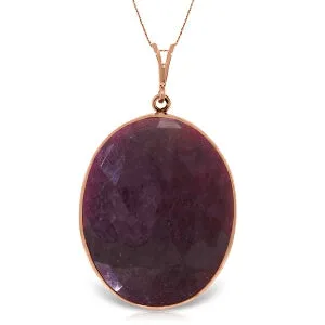 14K Solid Rose Gold Ruby Necklace