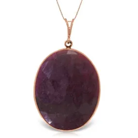 14K Solid Rose Gold Ruby Necklace