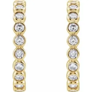 14K Yellow Gold 3/8 CTW Lab-Grown Diamond Huggie Earrings