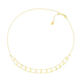 14K Yellow Gold Chevron Adjustable Choker