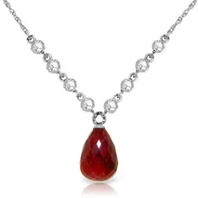 15.6 Carat 14K Solid White Gold Today Onward Ruby Diamond Necklace