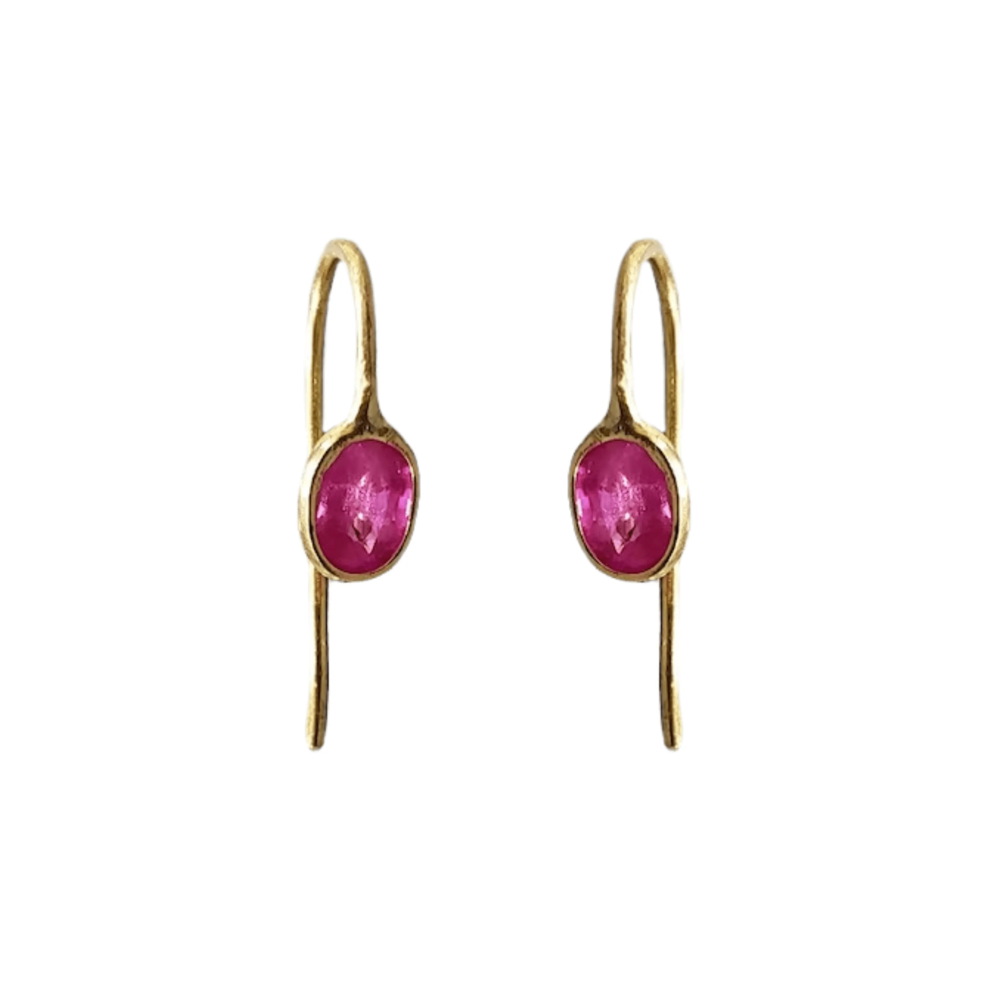 18k Gold Ruby Dainty Earrings