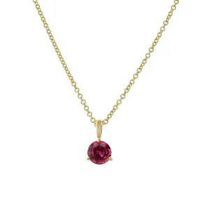 18K Yellow Gold Mozambique Ruby Pendant Necklace