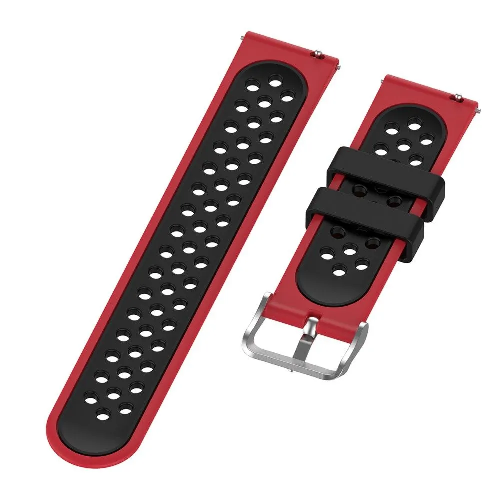 20mm Universal dual color silicone watch strap - Red / Black