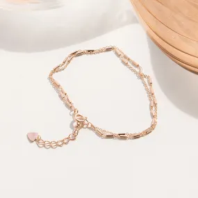 [25 silver] Leav Chain Bracelet