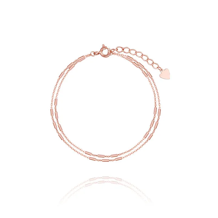 [25 silver] Leav Chain Bracelet