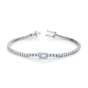 3.27ctw Straight Line Diamond Bracelet with Center Stone