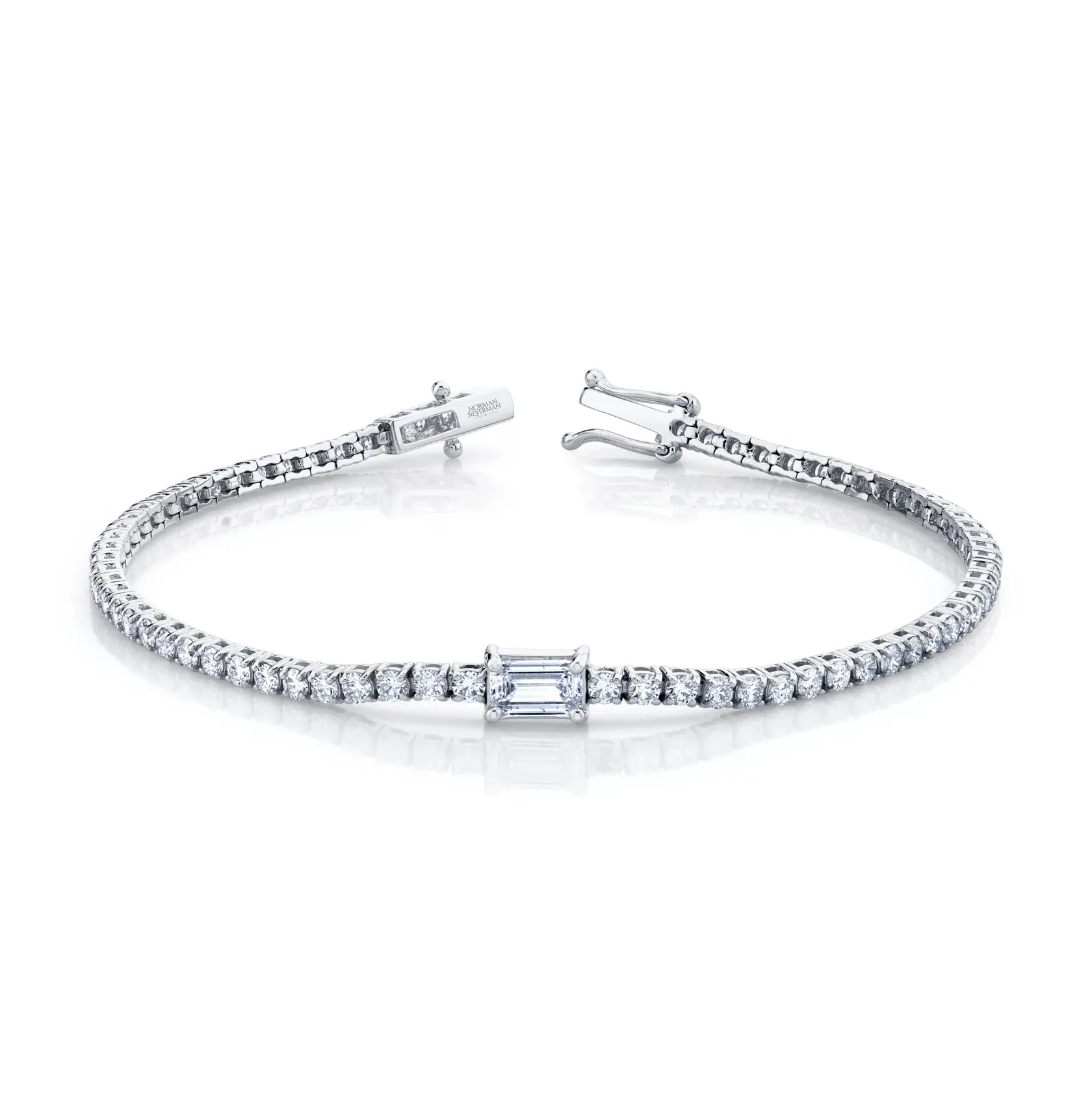 3.27ctw Straight Line Diamond Bracelet with Center Stone