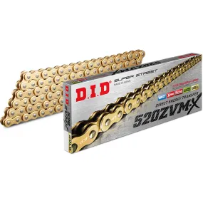 520ZVM-X x 98ZB Gold X'Ring DID chain w/rivet link (520ZVMX98G)