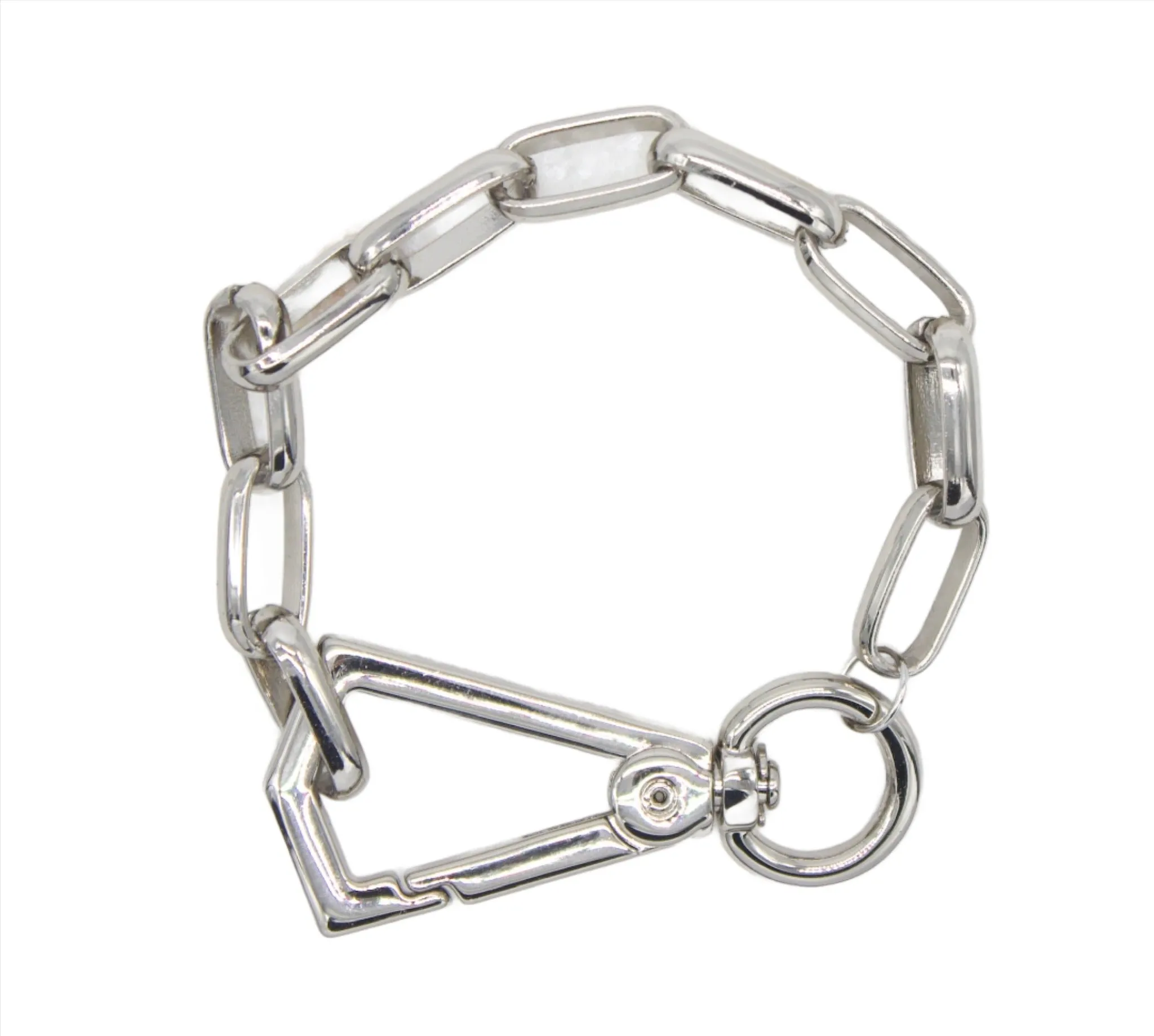8.5mm Solid Paper Clip Bracelet (I357)