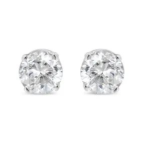 .925 Sterling Silver 1/10 Cttw Round Brilliant-Cut Diamond Classic 4-Prong Stud Earrings (H-I Color, I2-I3 Clarity)