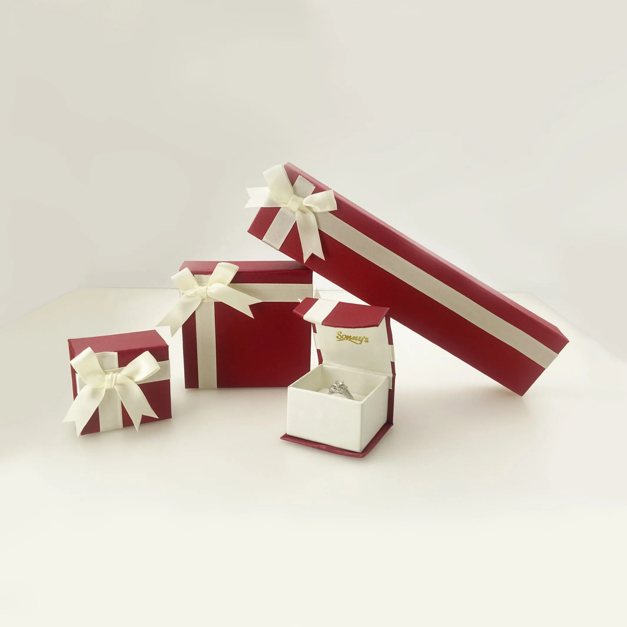 9K White Gold Ruby & Diamond Stud Earrings