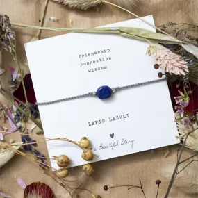 A Beautiful Story - Gemstone Card Lapis Lazuli Silver Bracelet
