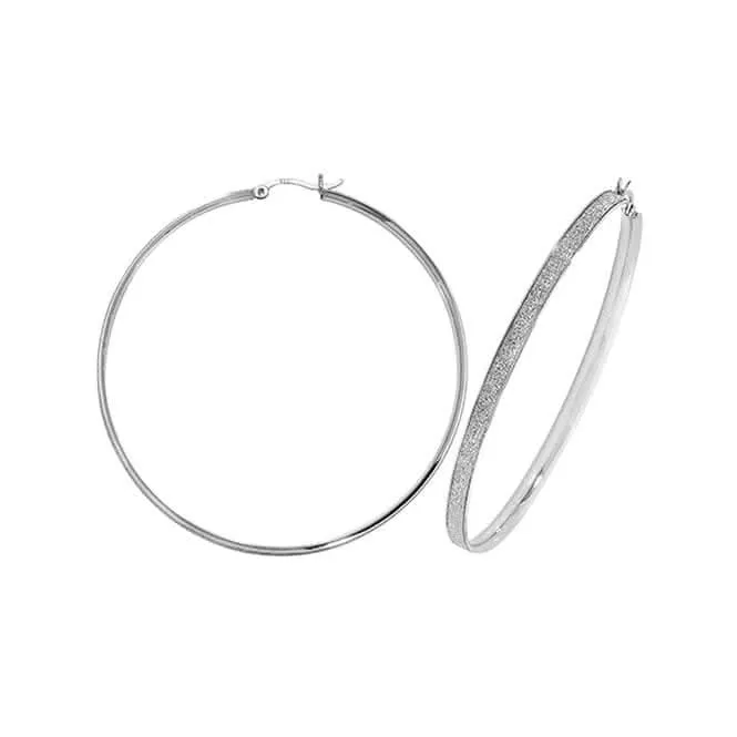 Acotis Silver Hoop Earrings Moondust G51101