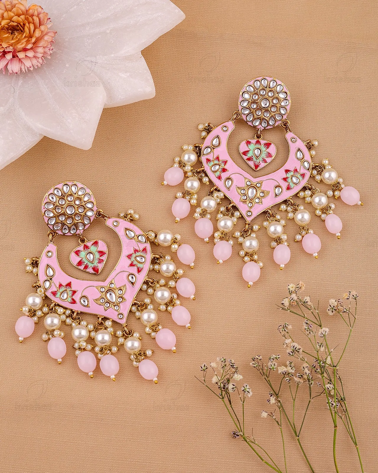 Afreen Kundan Chandbali Earrings - RANG