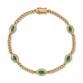 'All Seeing Eye' Chain Bracelet with Stones