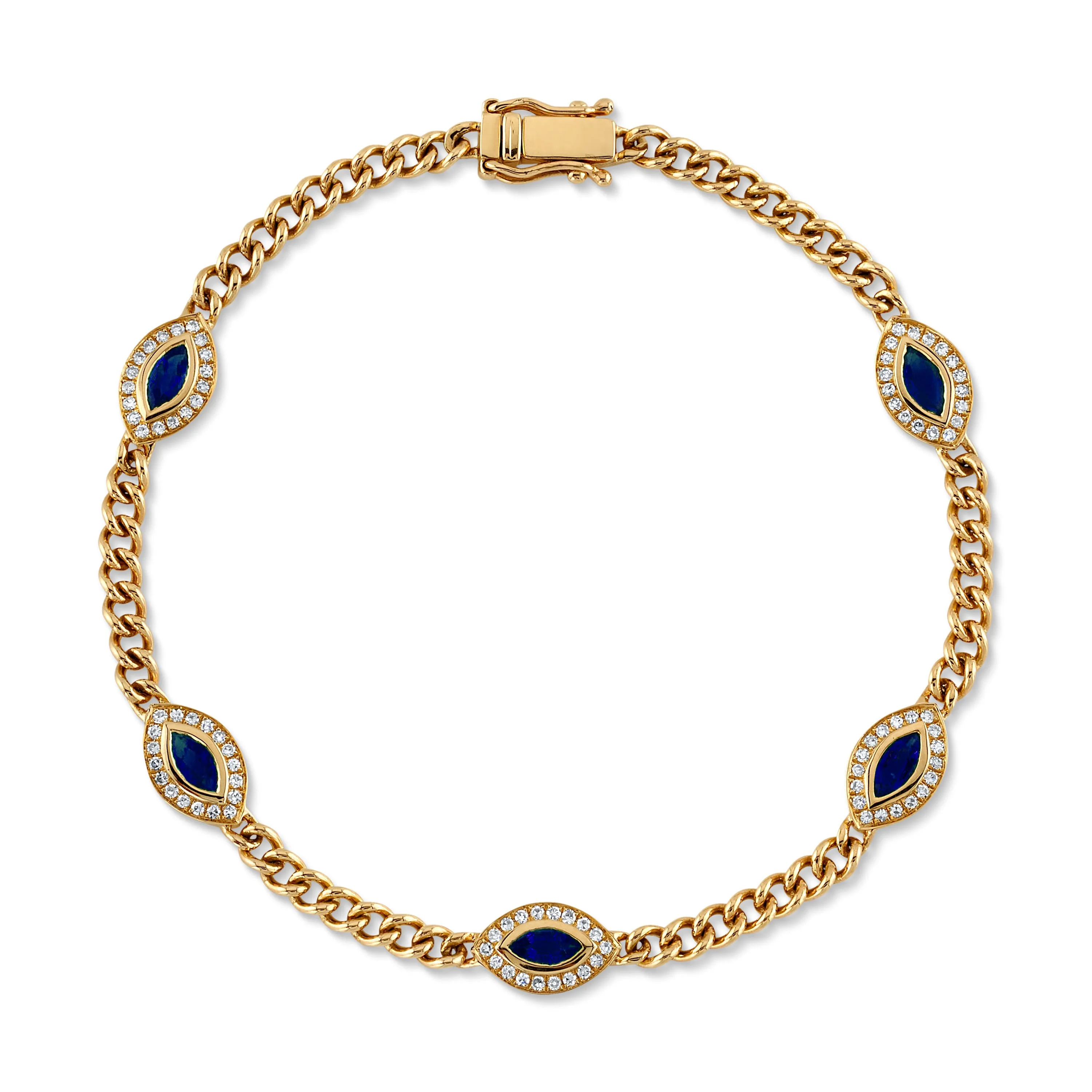 'All Seeing Eye' Chain Bracelet with Stones