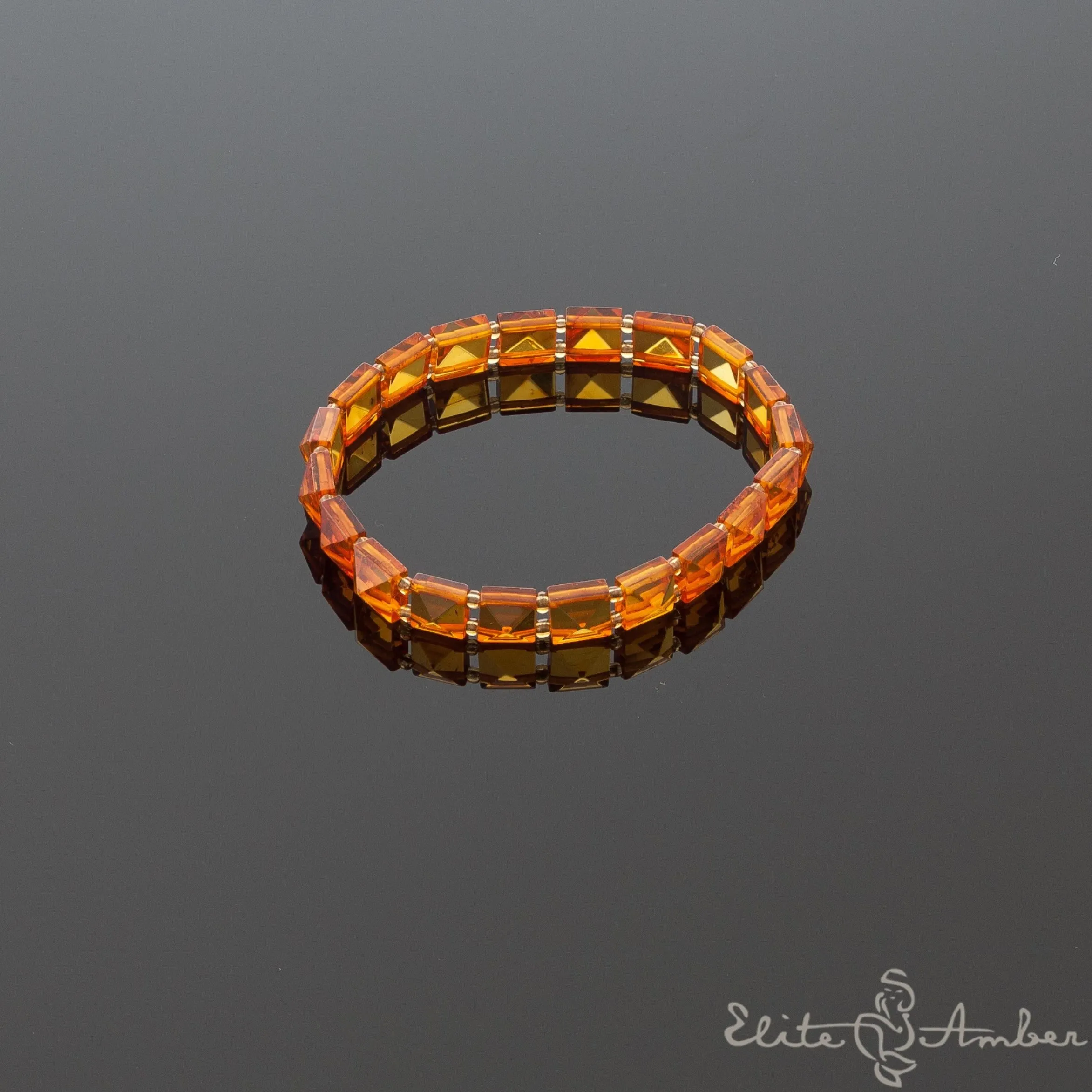 Amber bracelet "Honey pyramid"