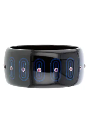 Amethyst Black Bakelite Bangle