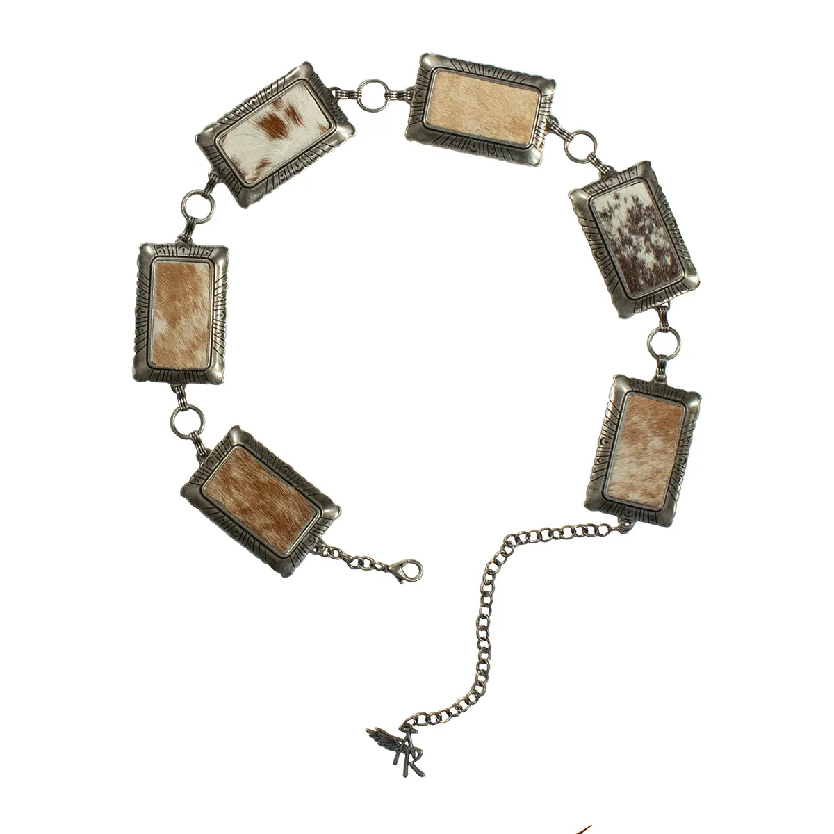 Angel Ranch Ladies Tan Calf Hair Chain Belt
