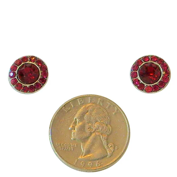 Anne Koplik Ruby Siam Swarovski Crystal Stud Earrings