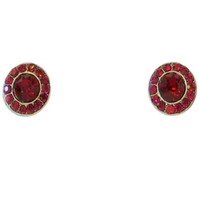 Anne Koplik Ruby Siam Swarovski Crystal Stud Earrings
