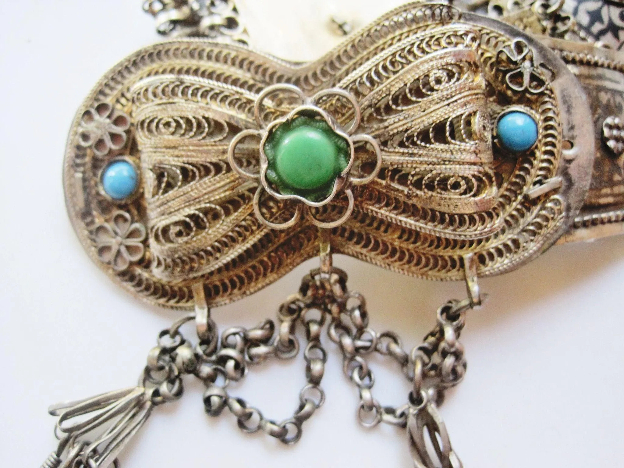 Antique Ottoman Silver and Niello Belt