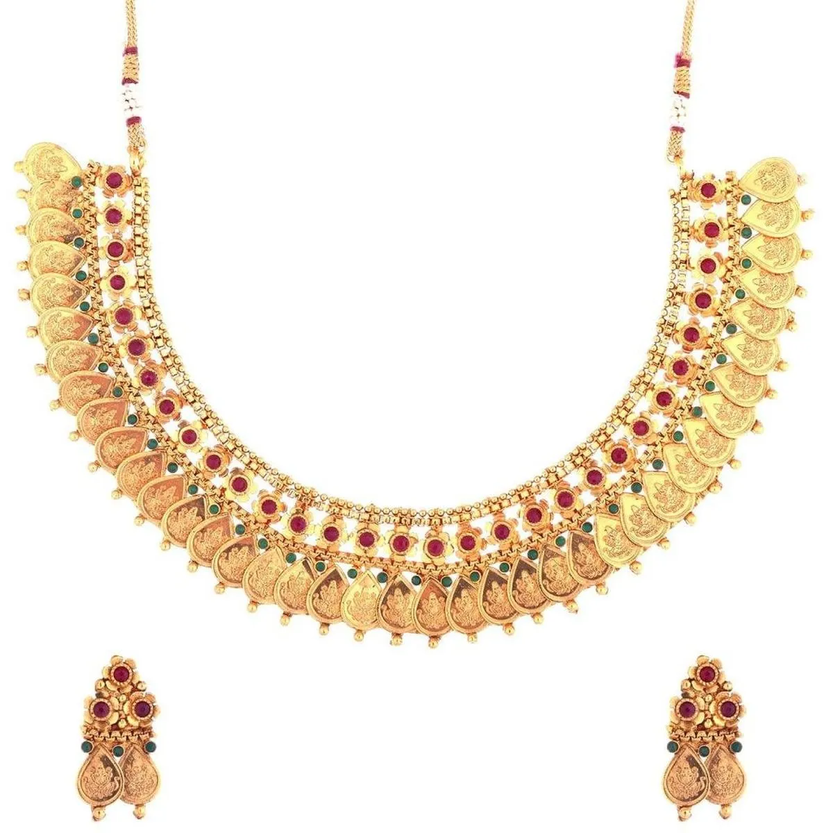 Antique Traditional Gold Plated Choker Necklace For Women