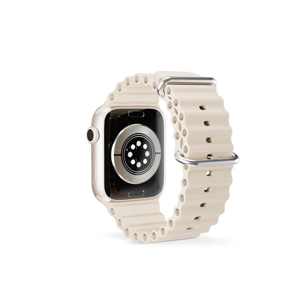 Apple Watch (38/40/SE/41/42mm) Epico Ocean Silikone Rem - Cremehvid