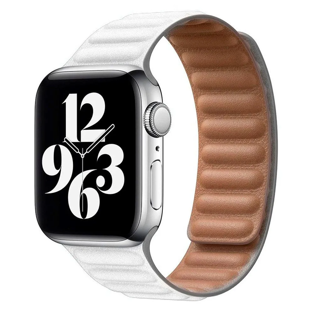 Apple Watch (38/40/SE/41/42mm) Lippa Magnetisk Læder Rem - Hvid