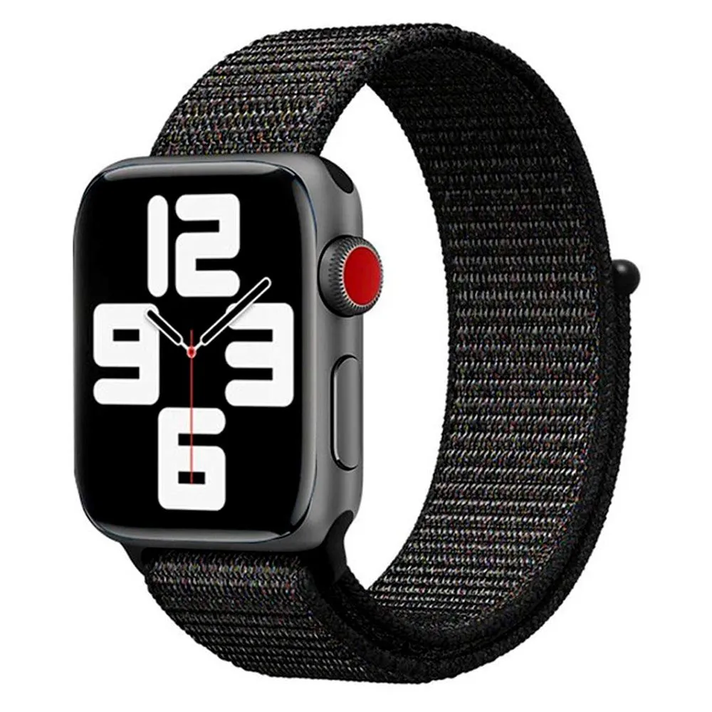 Apple Watch (38/40/SE/41/42mm) Lippa Nylon Rem - Sort