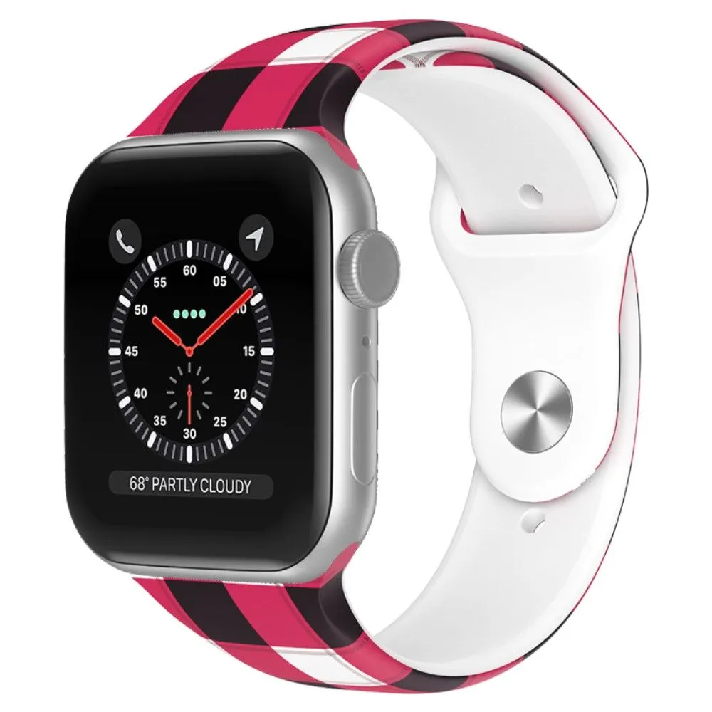 Apple Watch (41mm) christmas pattern silicone watch strap - Plaid / Size: L