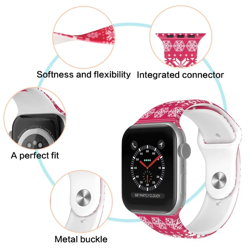 Apple Watch (41mm) christmas pattern silicone watch strap - Plaid / Size: L