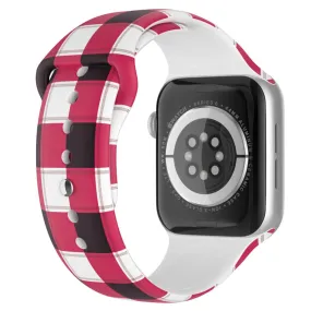 Apple Watch (41mm) christmas pattern silicone watch strap - Plaid / Size: L