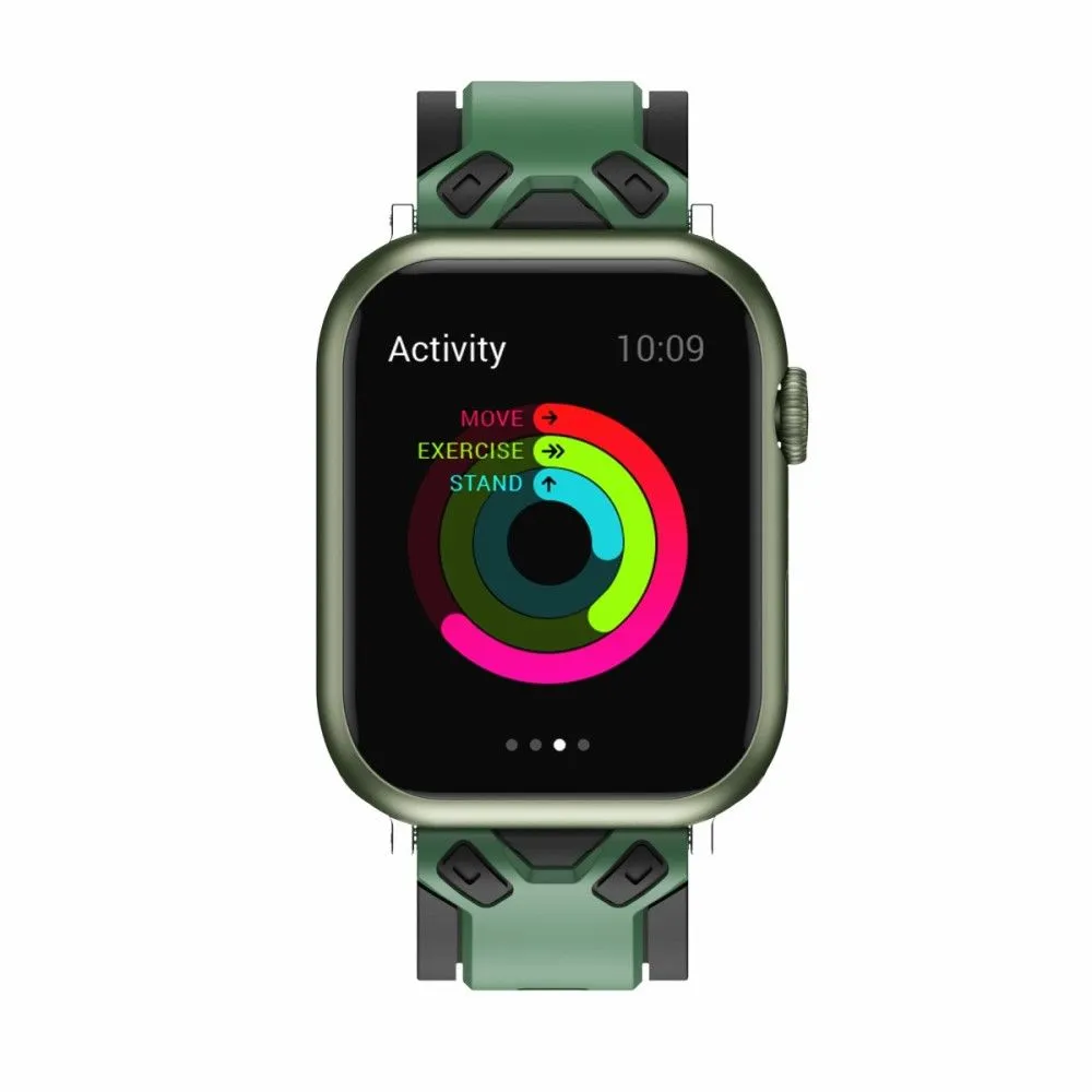 Apple Watch (41mm) color splice silicone watch strap - Army Green / Black