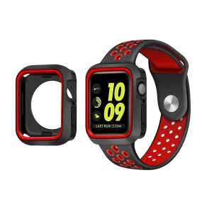 Apple Watch (41mm) dual color TPU cover   watch strap - Black / Red