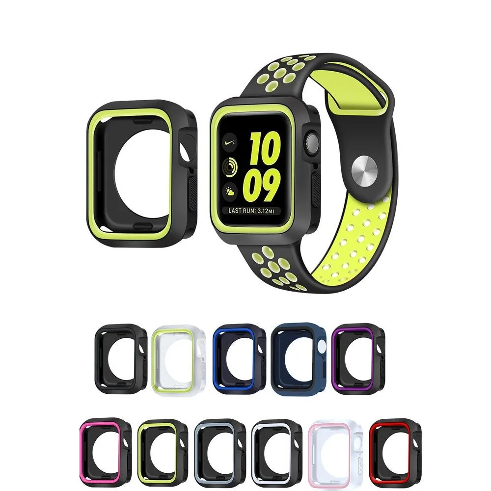 Apple Watch (41mm) dual color TPU cover   watch strap - Black / Red