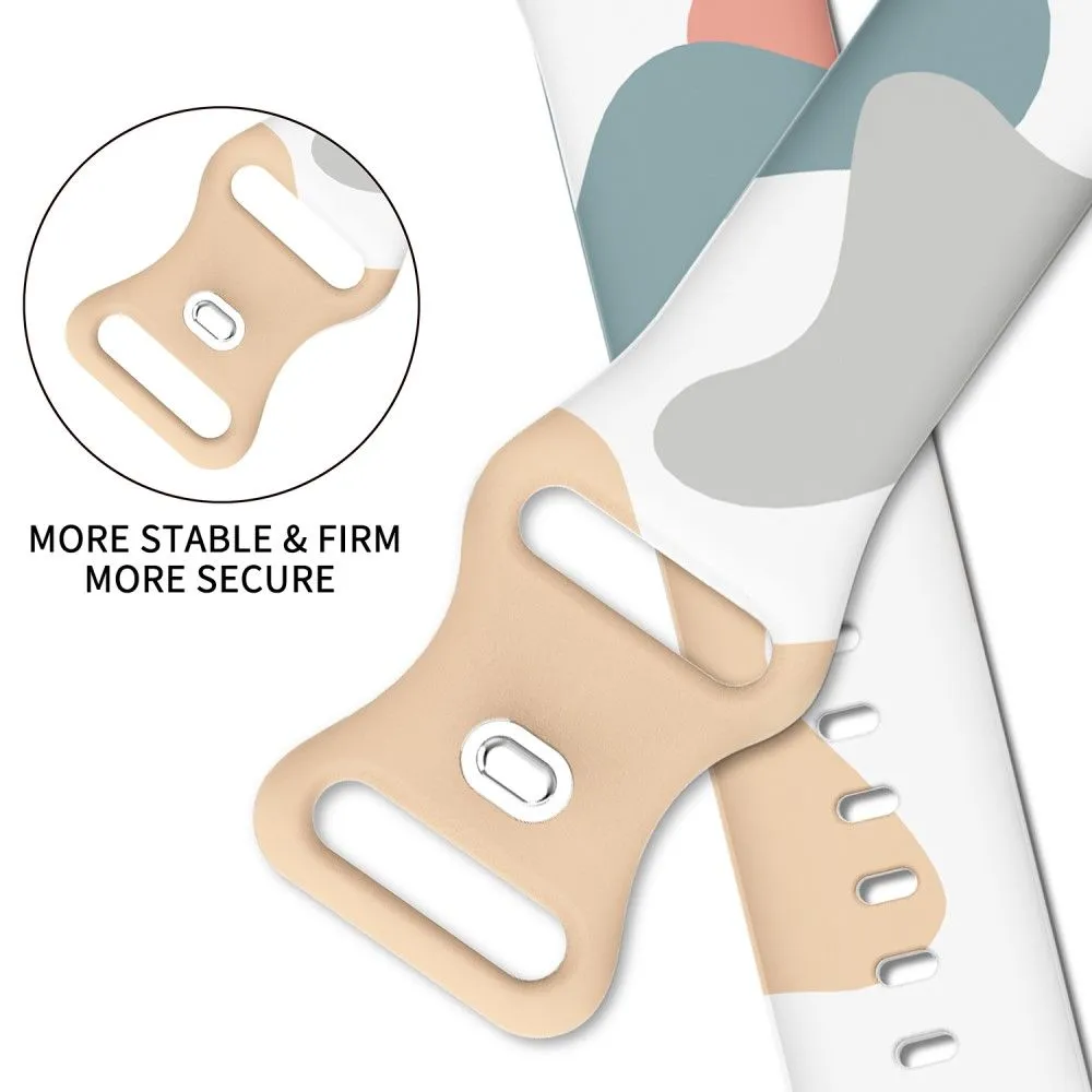 Apple Watch (41mm) morandi silicone watch strap - Morandi Light Brown / White / Grey