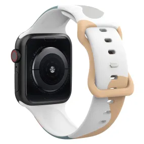 Apple Watch (41mm) morandi silicone watch strap - Morandi Light Brown / White / Grey