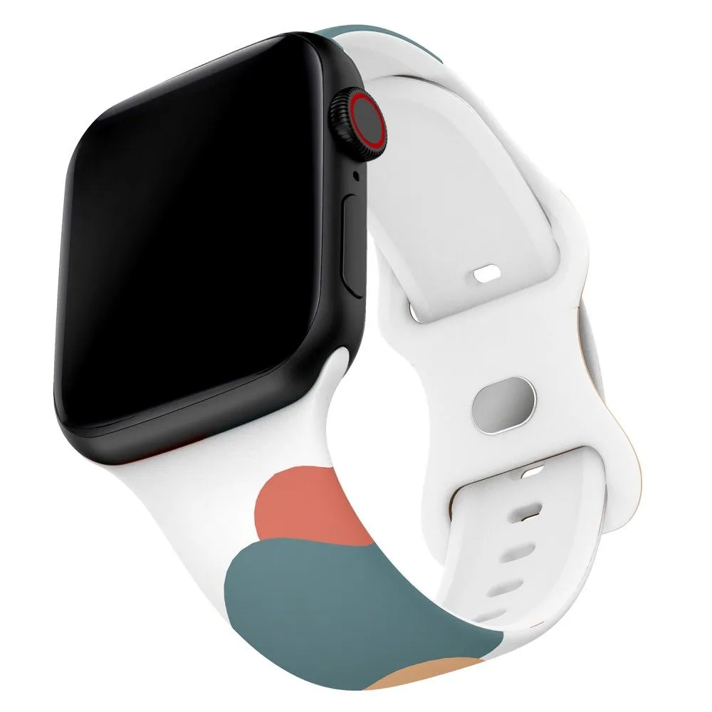 Apple Watch (41mm) morandi silicone watch strap - Morandi Light Brown / White / Grey