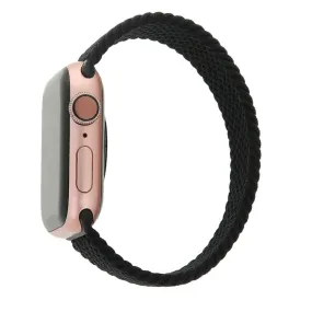 Apple Watch (42/44/SE/45/46/49mm) Elastisk Stof Rem - Str. M - Sort