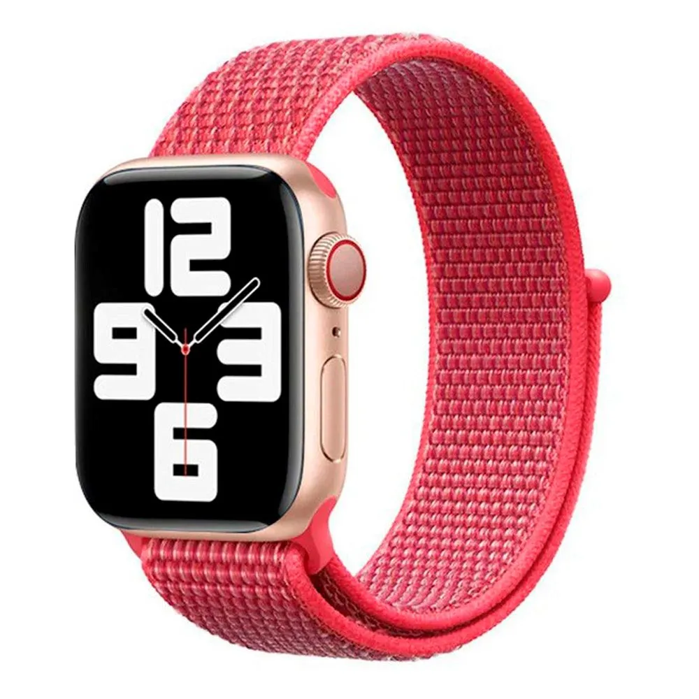 Apple Watch (42/44/SE/45/46/49mm) Lippa Nylon Rem - Rød