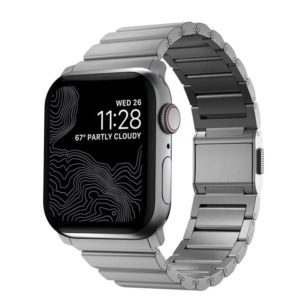 Apple Watch (42/44/SE/45/46/49mm) Nomad Titanium Band Rem - Silver