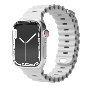 Apple Watch (42/44/SE/45/46/49mm) Vonmählen Wave Band Silikone Rem - Grå